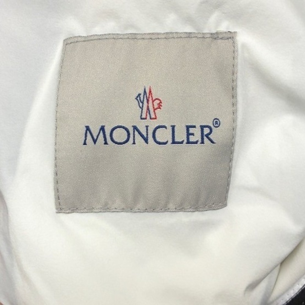 Moncler Hooded Windbreaker Jacket Womens XS 0 White Reflective Zip Outerwear - Picture 7 of 10